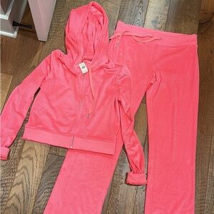 Aerie Coral Hoodie Pajama Set